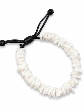 White Shell Bead Adjustable Bracelet - Women